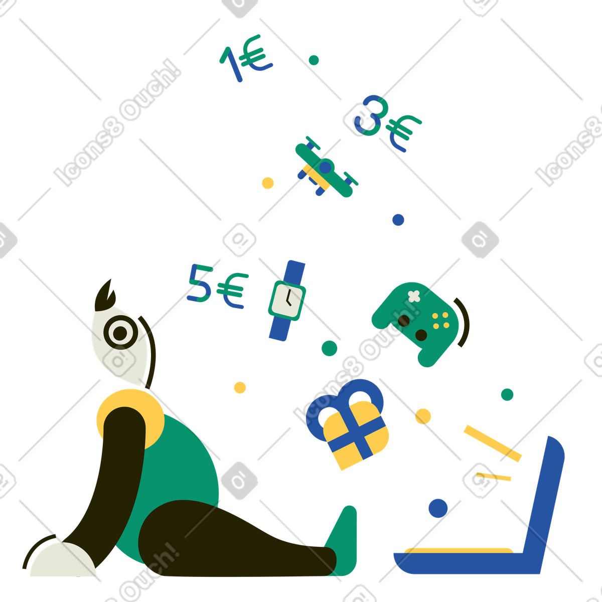 Ilustração de Black Friday online em no estilo Spot para baixar em PNG, SVG