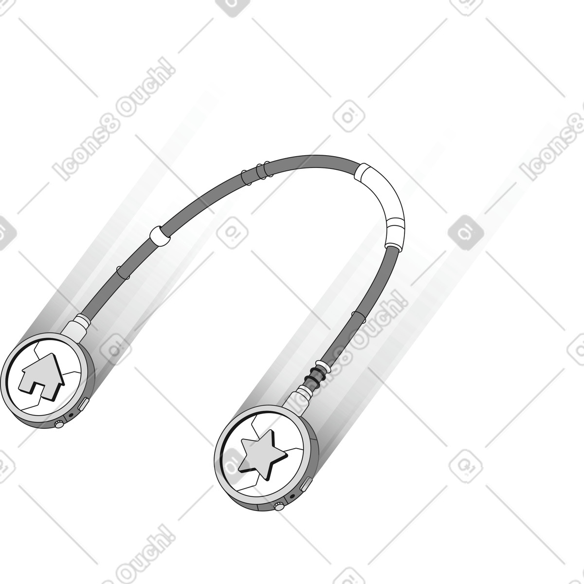 Ilustração de Home button cable connection with star favorite linked together em no estilo Futuristic para baixar em PNG, SVG