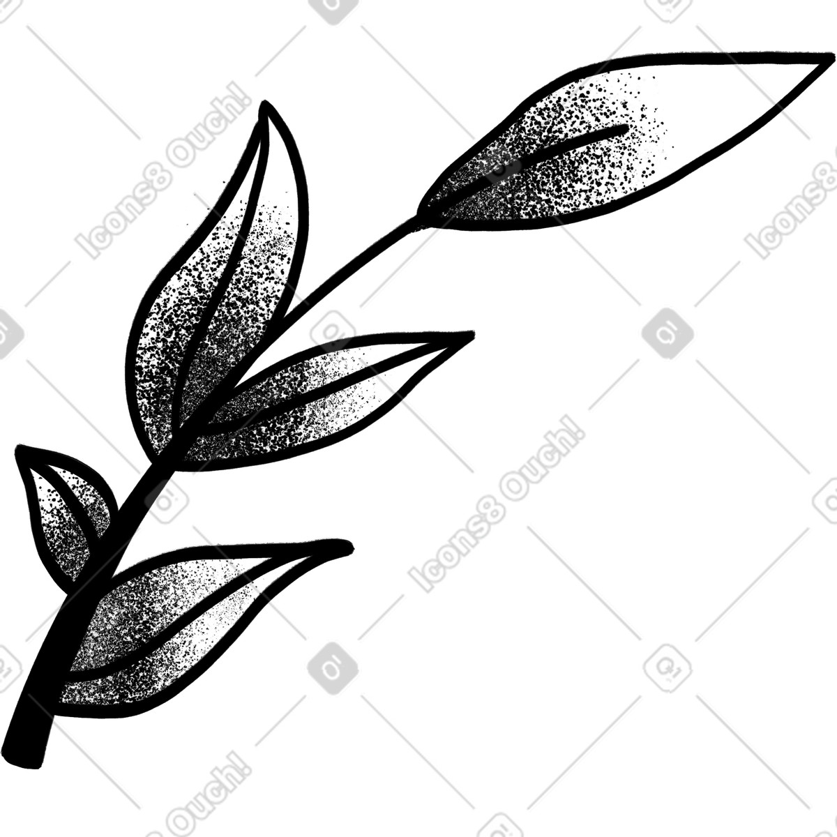 Vintage tattoo style leaves illustration in Experimental download in PNG, SVG