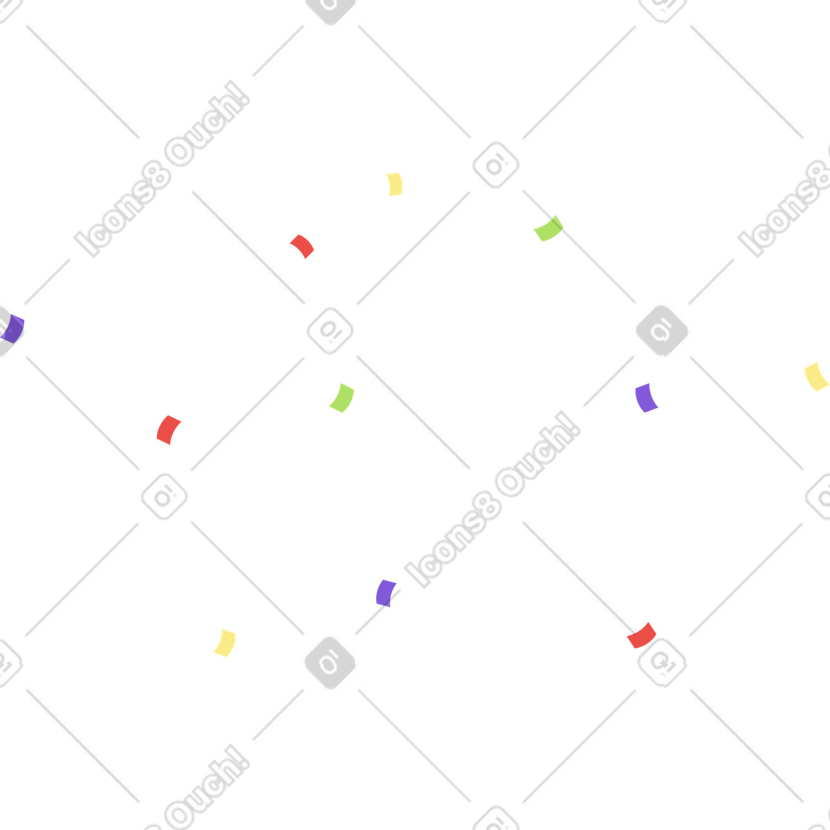 Confetti illustration featuring vibrant colors and shapes, available as clipart in GIF and PNG