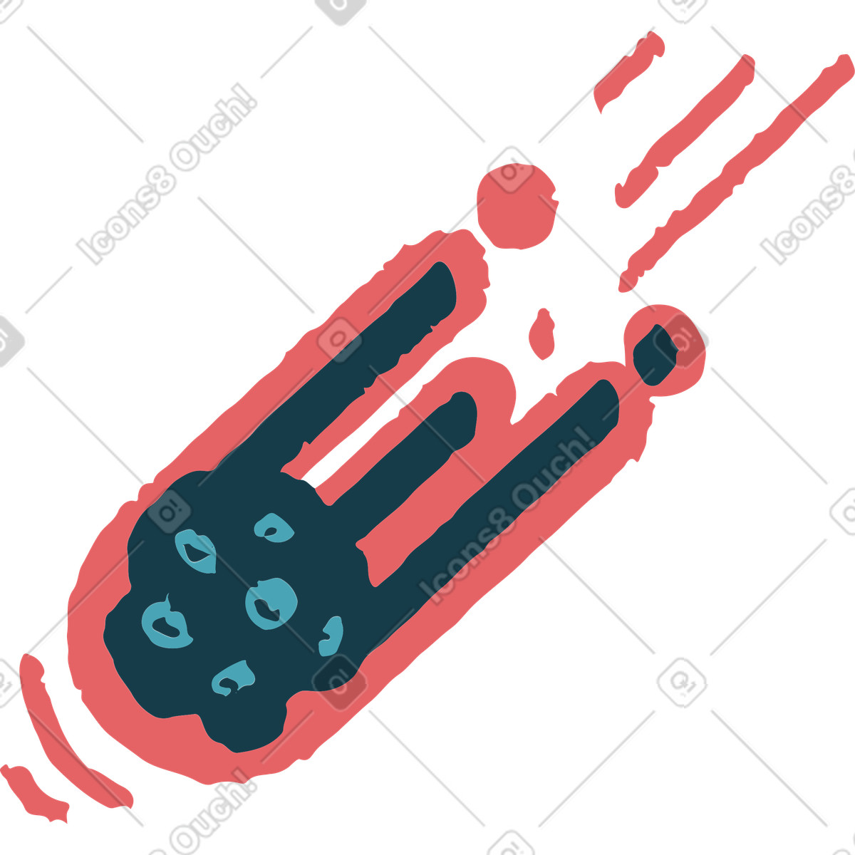 Ilustración Meteorito en estilo Flamenco a descargar en PNG y SVG