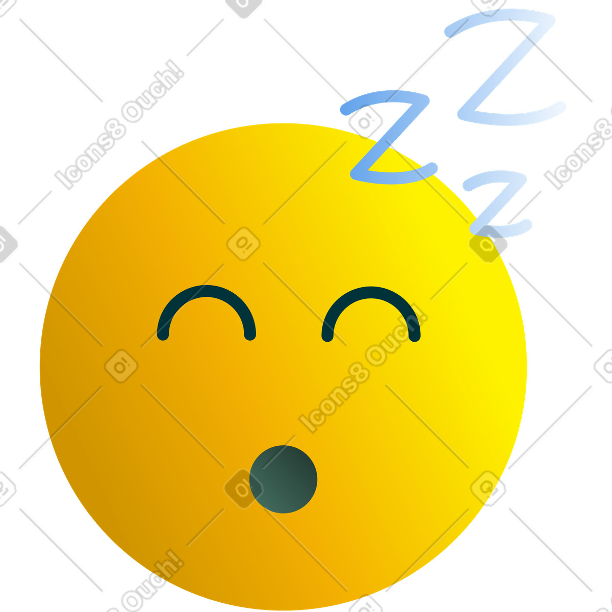 Ilustración Emoji durmiendo en estilo Silky a descargar en PNG y SVG