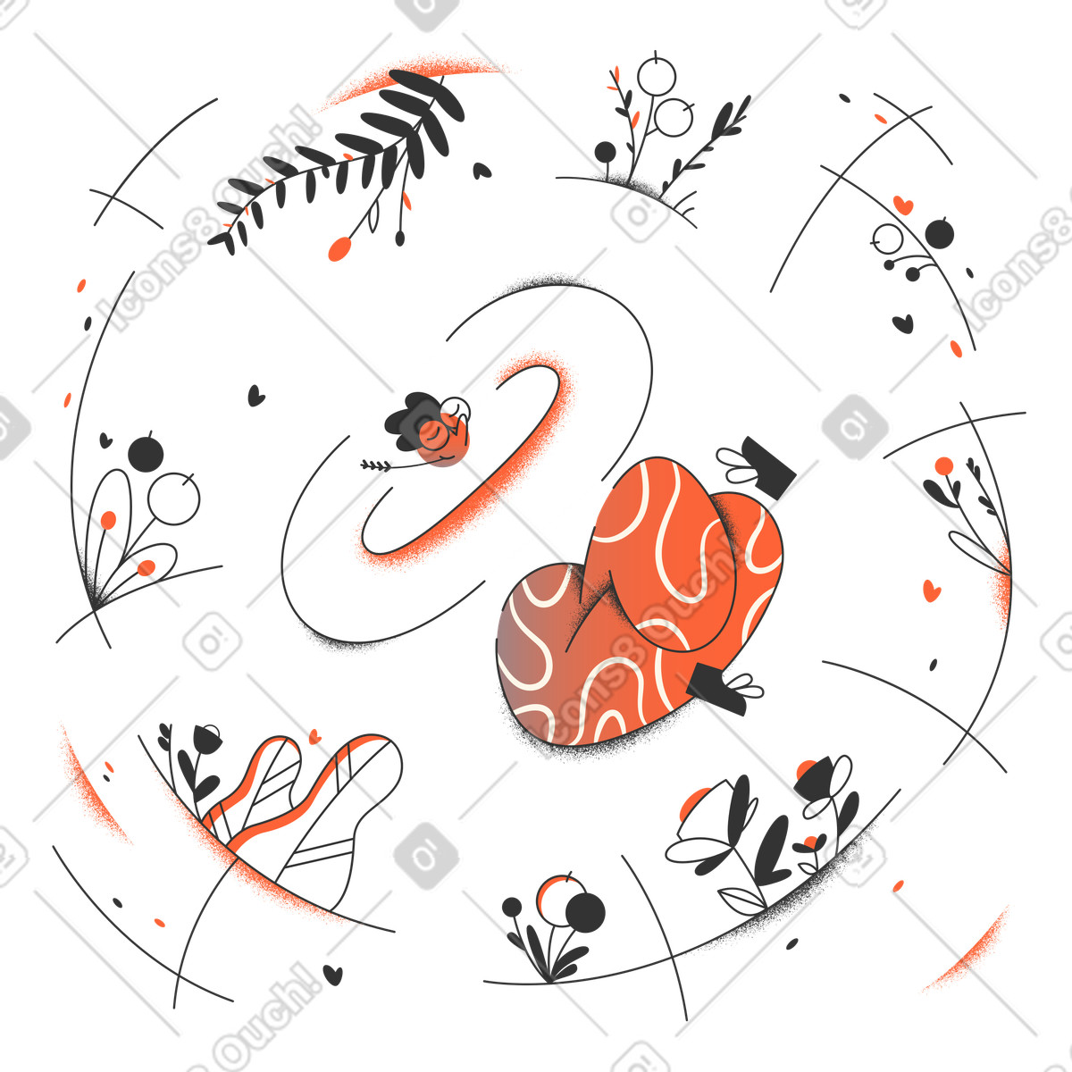 Man relaxing on field illustration in Crayon style download in PNG, SVG
