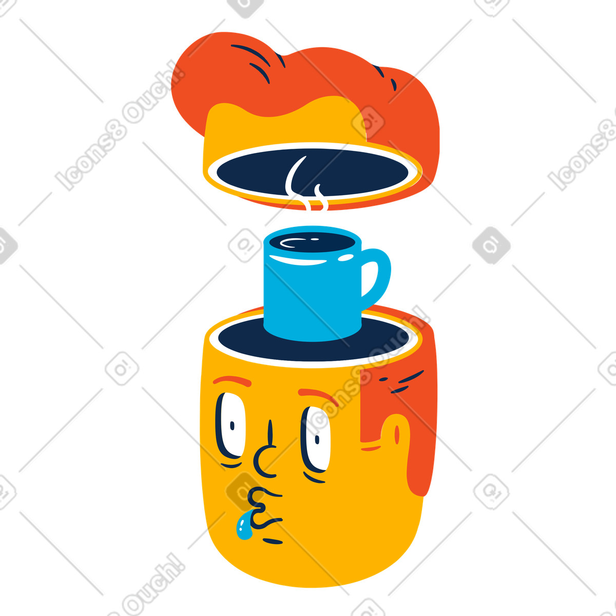 Ilustración Taza de cafe en estilo Flame a descargar en PNG y SVG