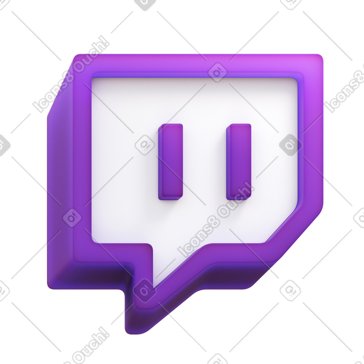 下载 3D Fluency 风格的 Twitch 插画，支持 PNG、SVG 格式