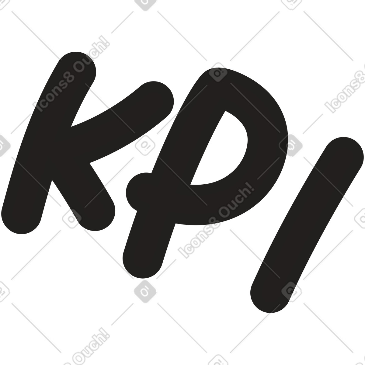 Lettere kpi in prospettiva illustrazione stile Little scarica PNG, SVG