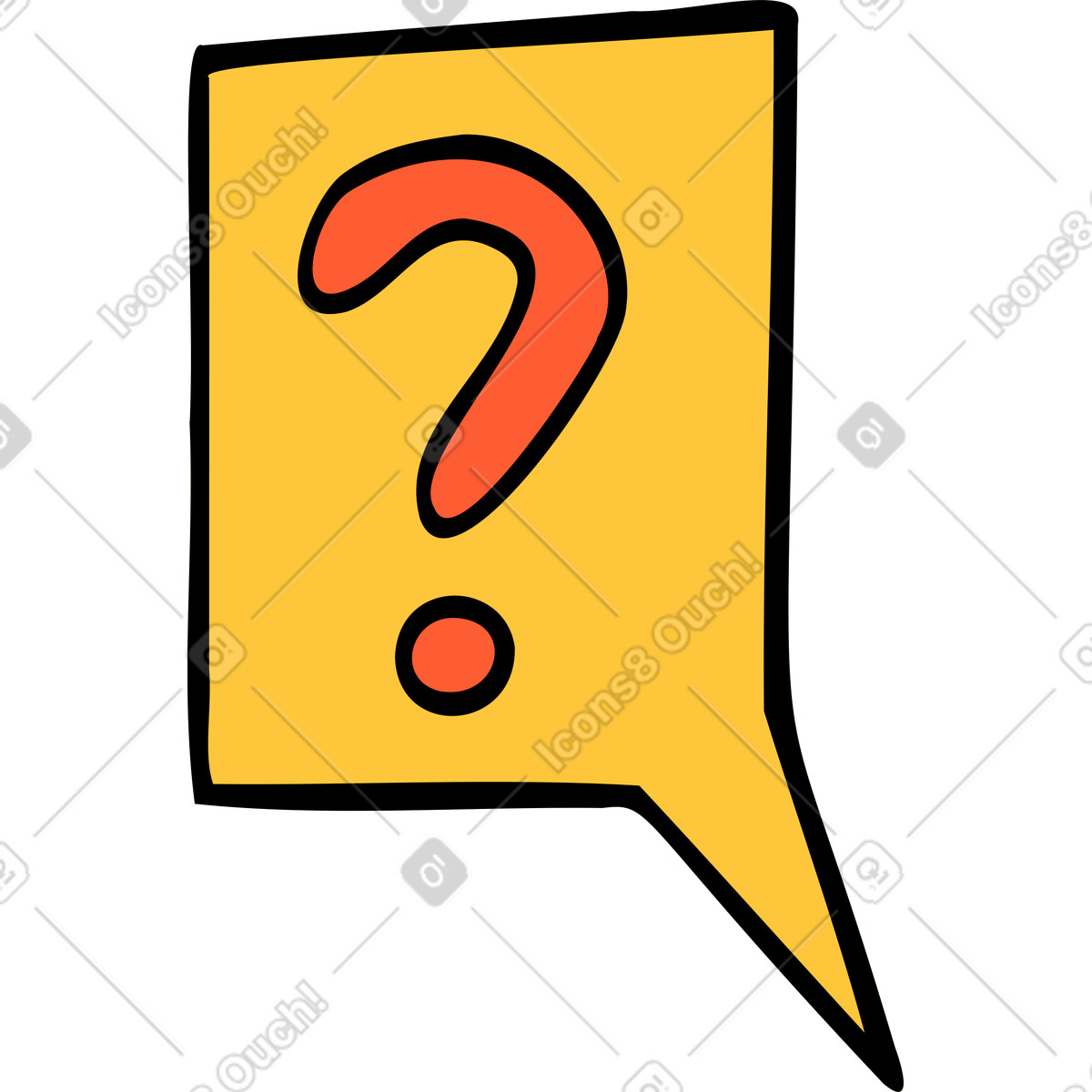 Speech bubble with question illustration in Comic style download in PNG, SVG
