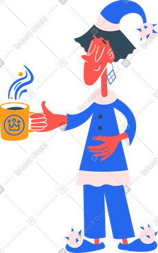 Woman in pajamas PNG, SVG