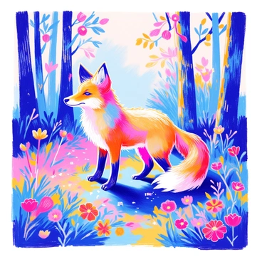 A wild animal with parts of its body glitching into abstract geometric shapes