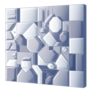 A detailed mosaic composed of various geometric tiles. Each tile displays a distinct pattern or texture, symbolizing unique aspects of diversity. The tiles are arranged in a harmonious pattern, creating a cohesive design. The overall composition features intricate shapes and forms that intertwine to form a captivating visual. The mosaic is set against a simple backdrop that emphasizes the complexity of the tile arrangement.