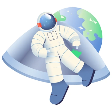 An astronaut wearing a white space suit is floating in the vacuum of space outside a large, metallic spacecraft. The suit features distinct insulation segments, clearly visible with patterns that indicate its protective qualities. The astronaut has a transparent visor on their helmet, reflecting the stars and the curved surface of the spacecraft behind them. Tiny beads of moisture can be seen on the suit, emphasizing its functionality in space. In the background, Earth is visible as a blue and green sphere, adding a vibrant contrast to the scene.