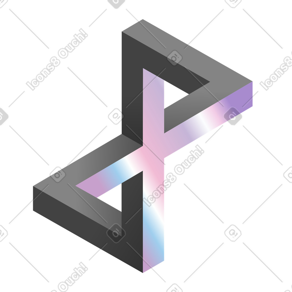 Triangoli impossibili futuristici illustrazione in stile Illusion scarica in PNG, SVG