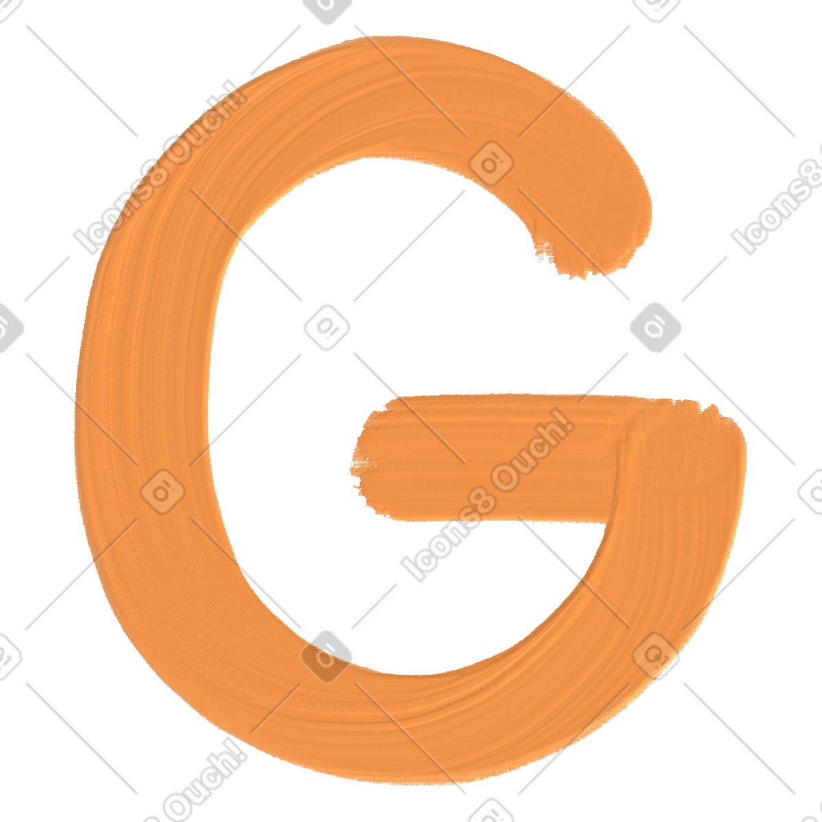 Ilustração de Orange letter g em no estilo Scrapbooking para baixar em PNG, SVG