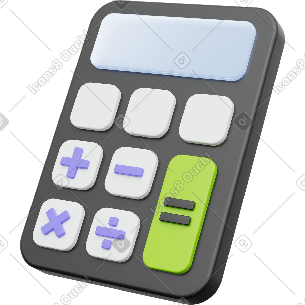 Black calculator icon, finance and math tool illustration in PNG, SVG