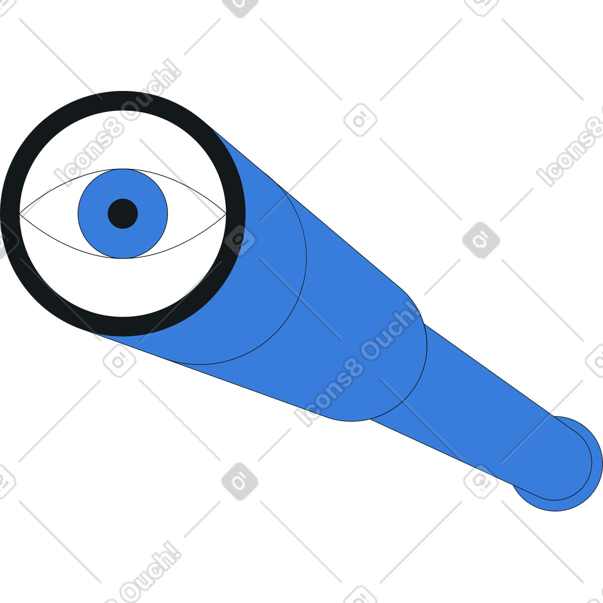 Spyglass illustration in Midnight style download in PNG, SVG