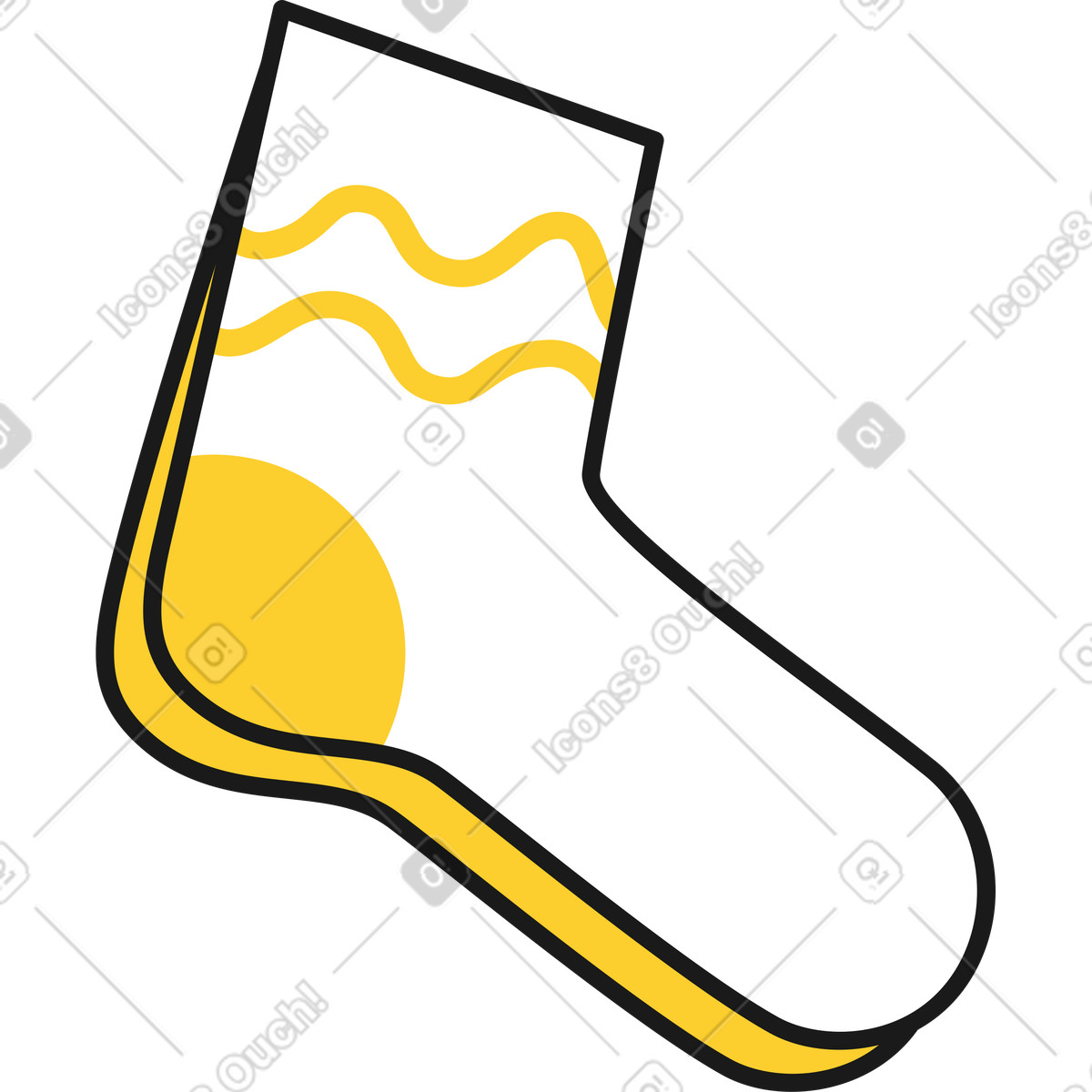 Knitted socks illustration in Taxi style download in PNG, SVG