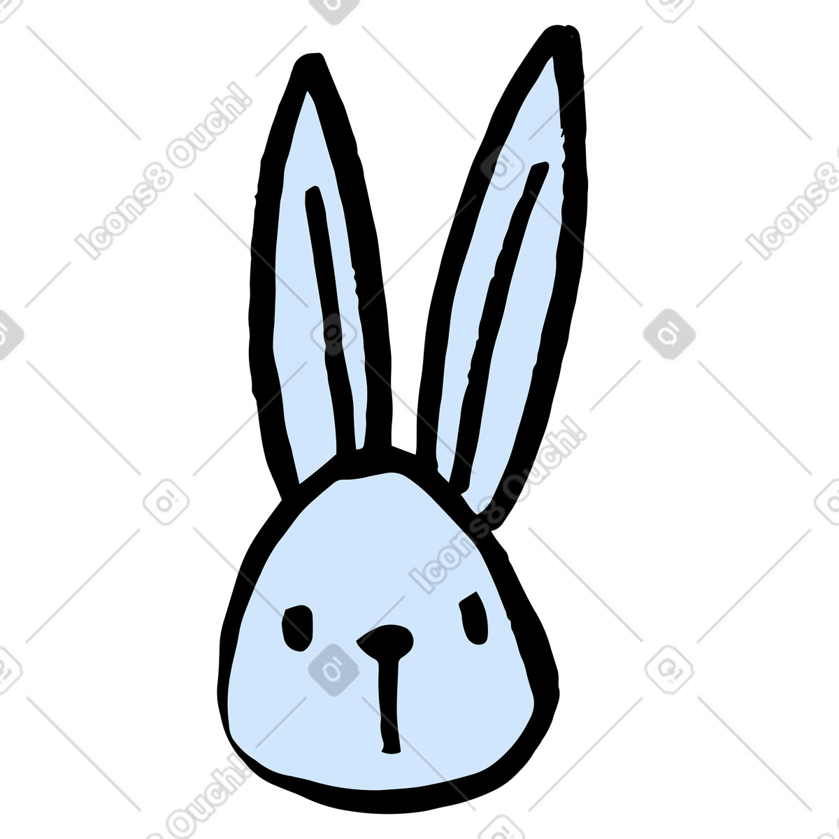 Ilustração de Cabeça coelho em no estilo Scandi para baixar em PNG, SVG