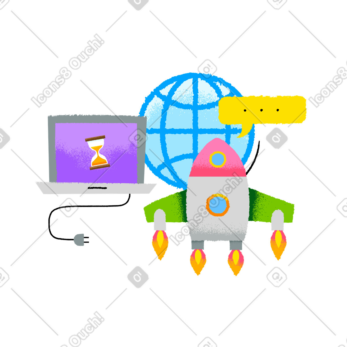Start-up launch illustration in PNG, SVG