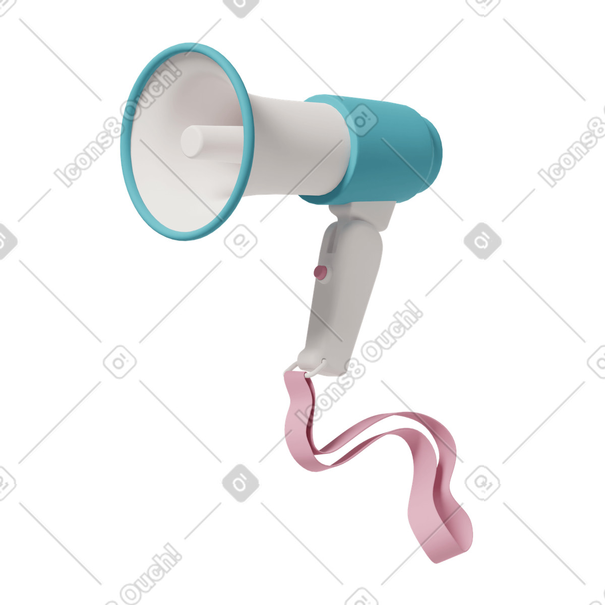 3D Casual life スタイルの Megaphone with tape のイラストをPNG、SVG形式でダウンロード