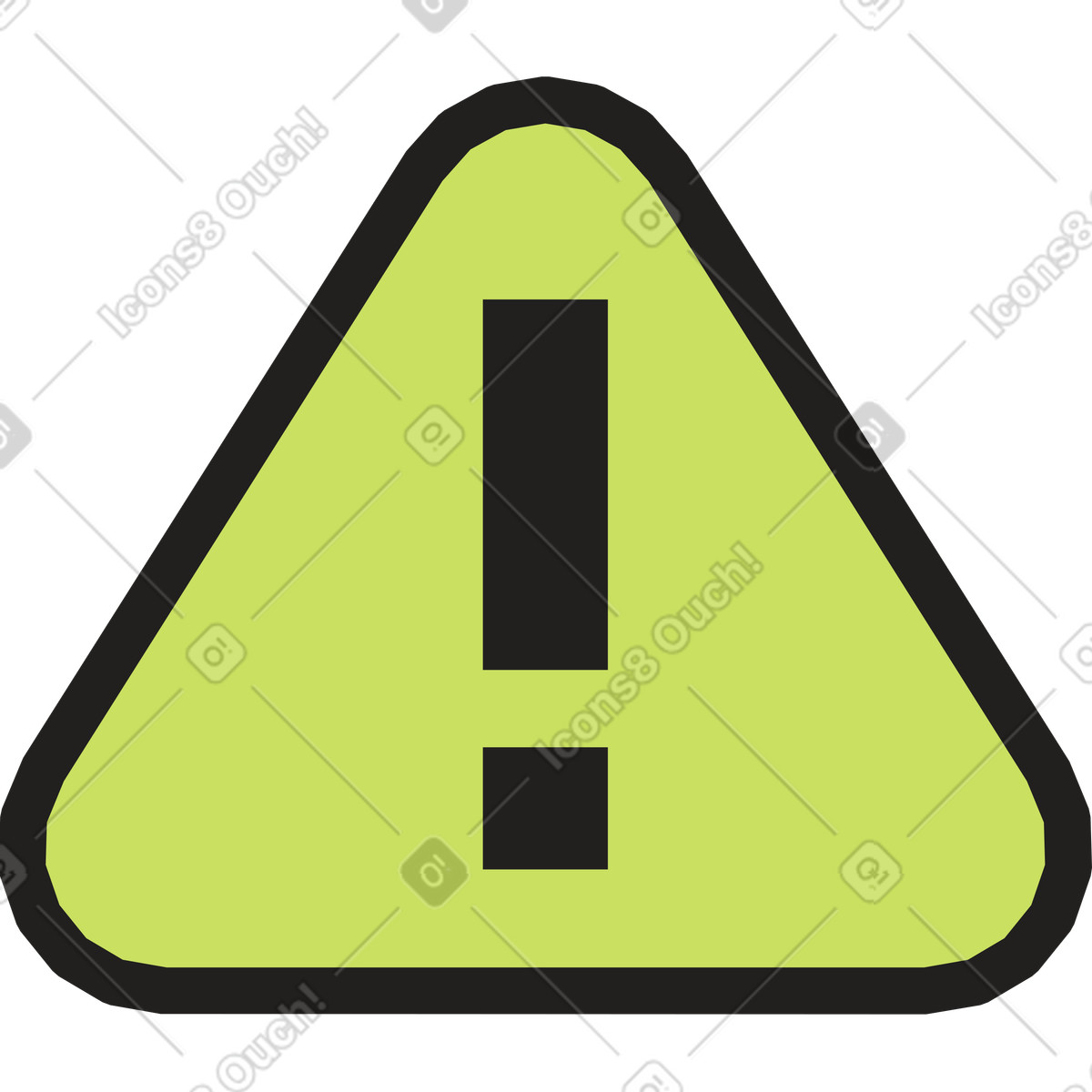 Ilustración Signo de exclamación en un triángulo estilo Dazzle a descargar PNG y SVG