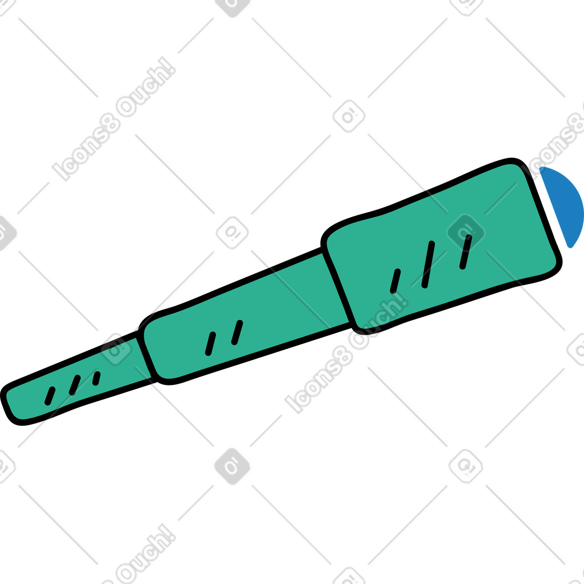 Cannocchiale verde illustrazione in stile Jelly scarica in PNG, SVG