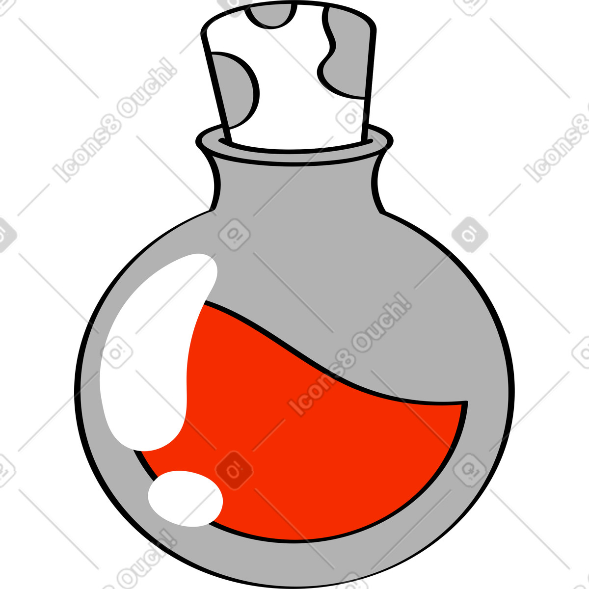 Illustration Bouteille avec bouchon dans le style Looney à télécharger aux formats PNG, SVG