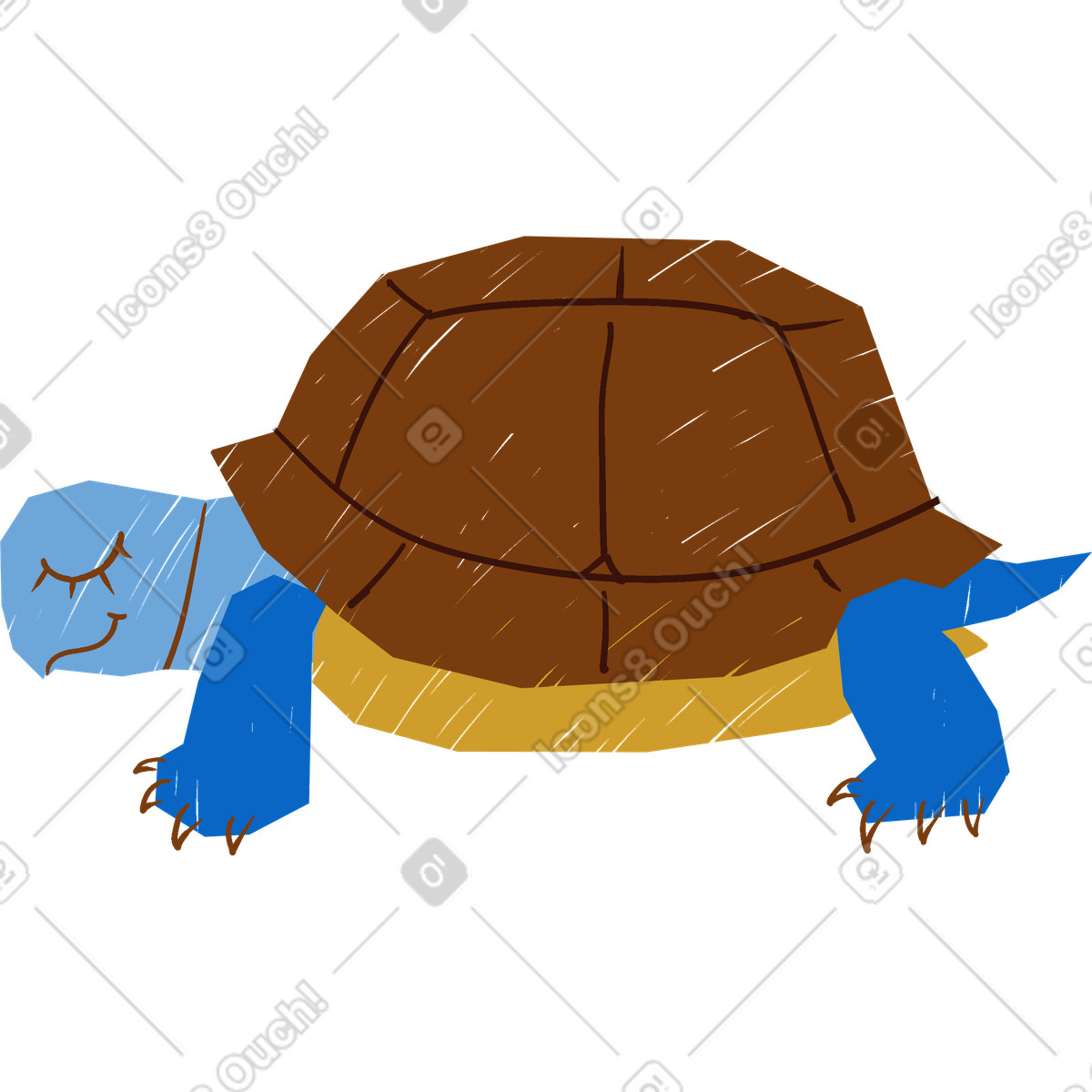 Turtle illustration in Sleepy style download in PNG, SVG