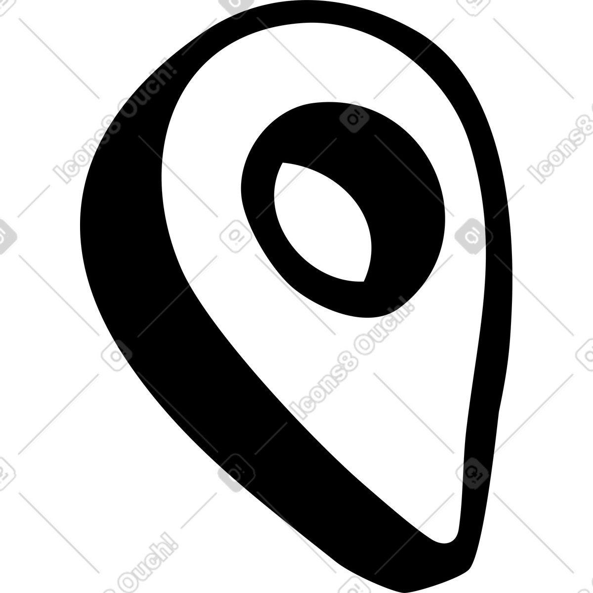 Map marker illustration in Journal style download in PNG, SVG