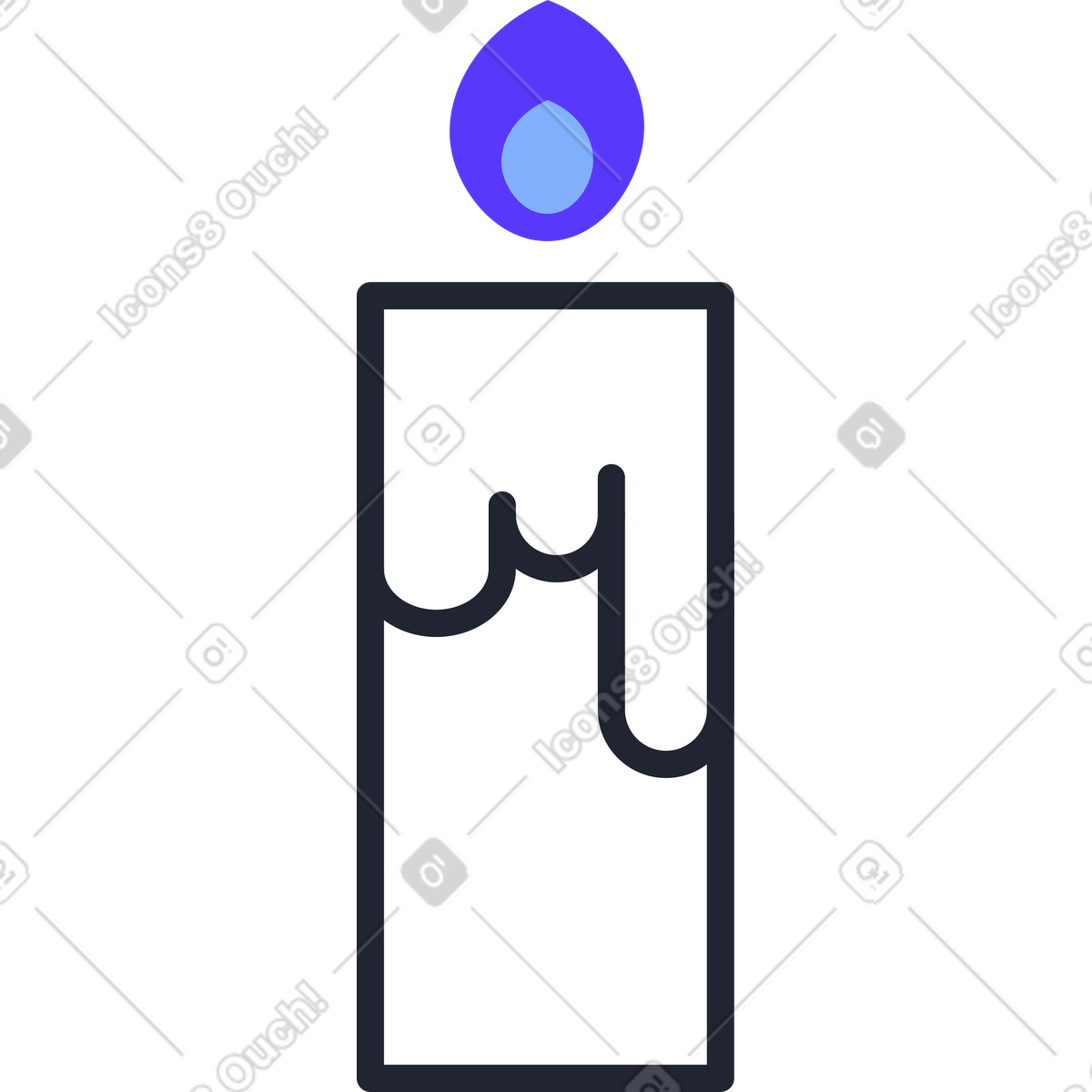 Candle illustration in Pablita style download in PNG, SVG
