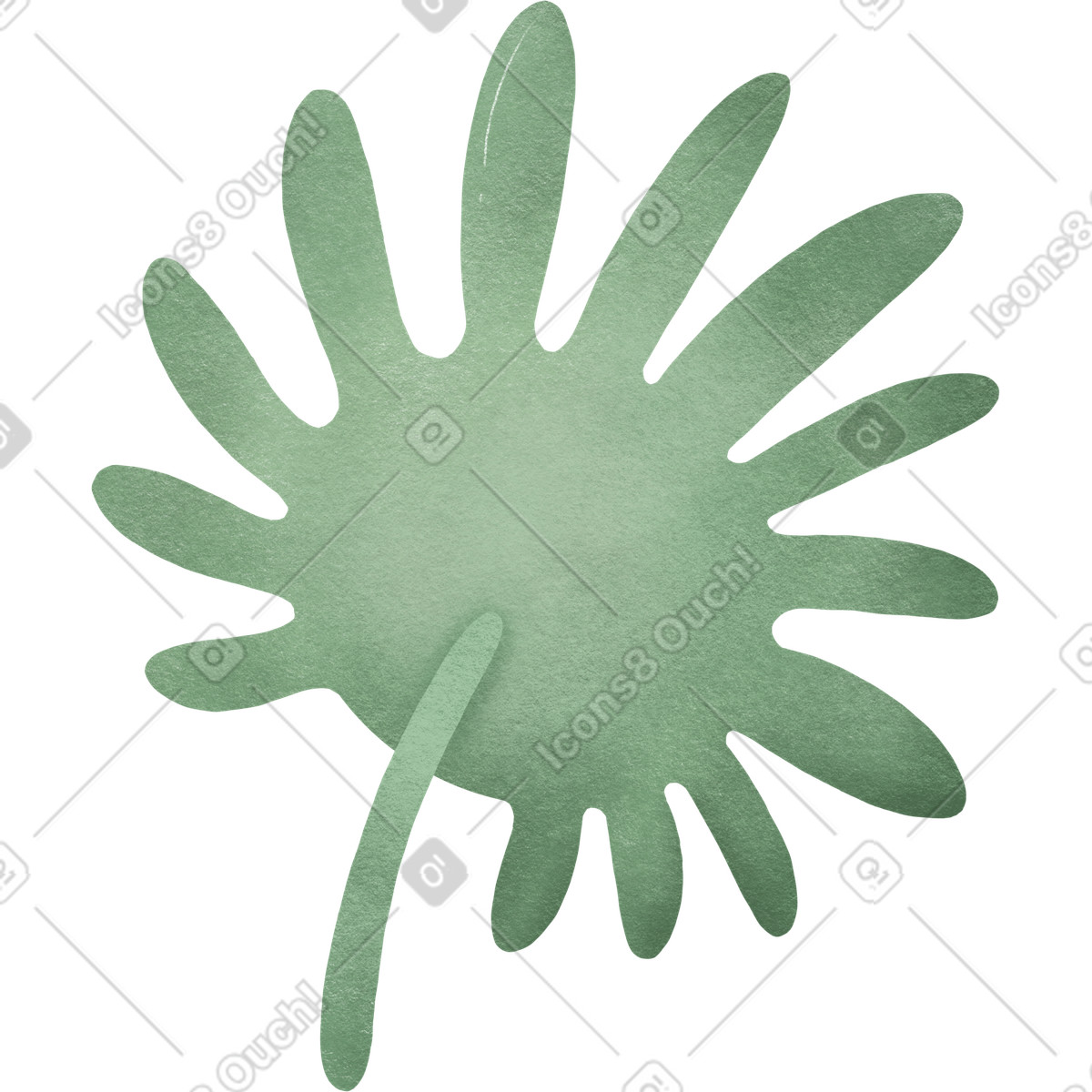 Ilustración Hoja de palma en estilo Woolly a descargar en PNG y SVG