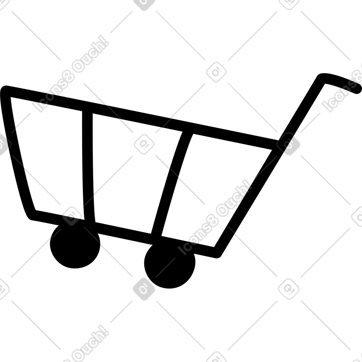 Ilustración Carrito de compras en estilo Rocky a descargar en PNG y SVG
