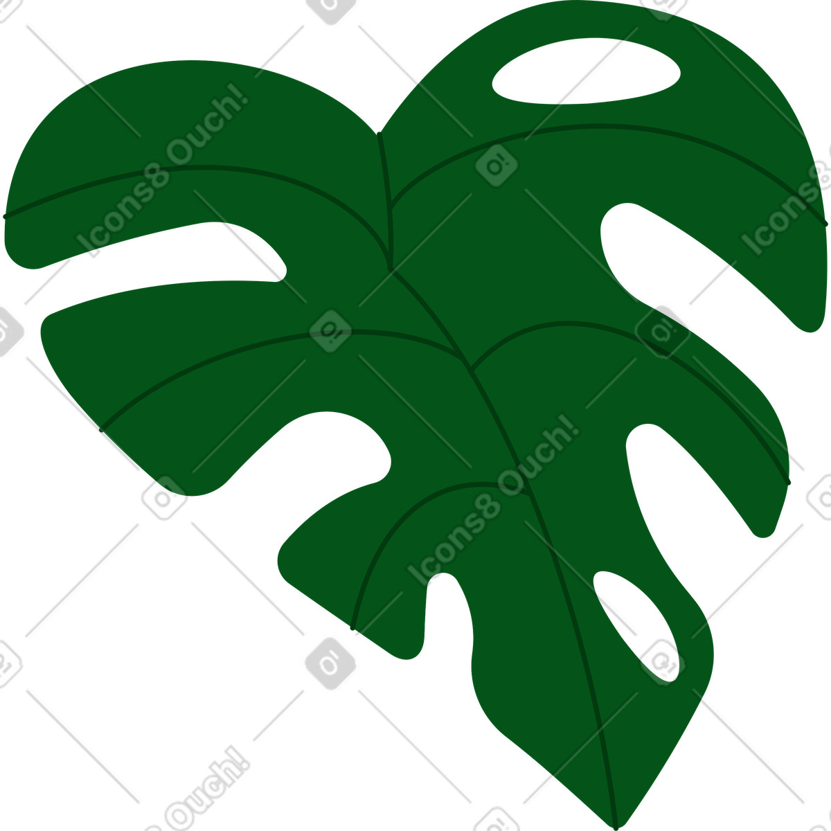 Illustration Feuille de monstera dans le style Dizzy à télécharger aux formats PNG, SVG