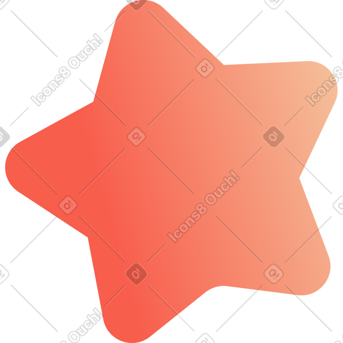 Ilustración Estrella roja en estilo Puffy a descargar en PNG y SVG