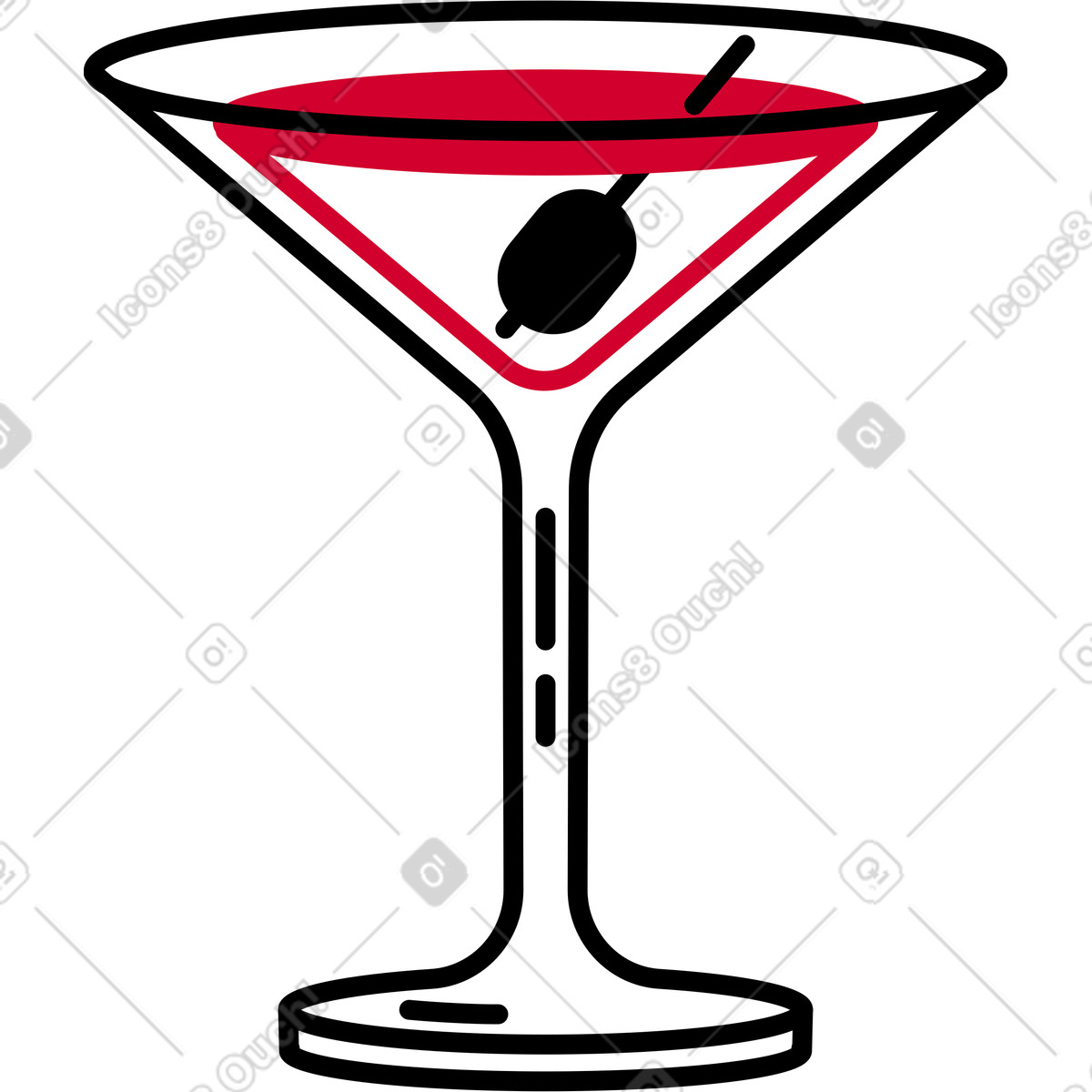 Ruby スタイルの Martini glass のイラストをPNG、SVG形式でダウンロード
