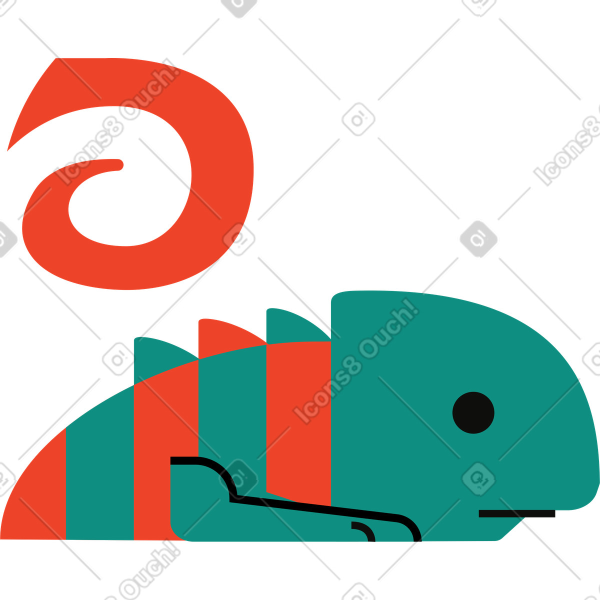 Chameleon illustration in Polar style download in PNG, SVG