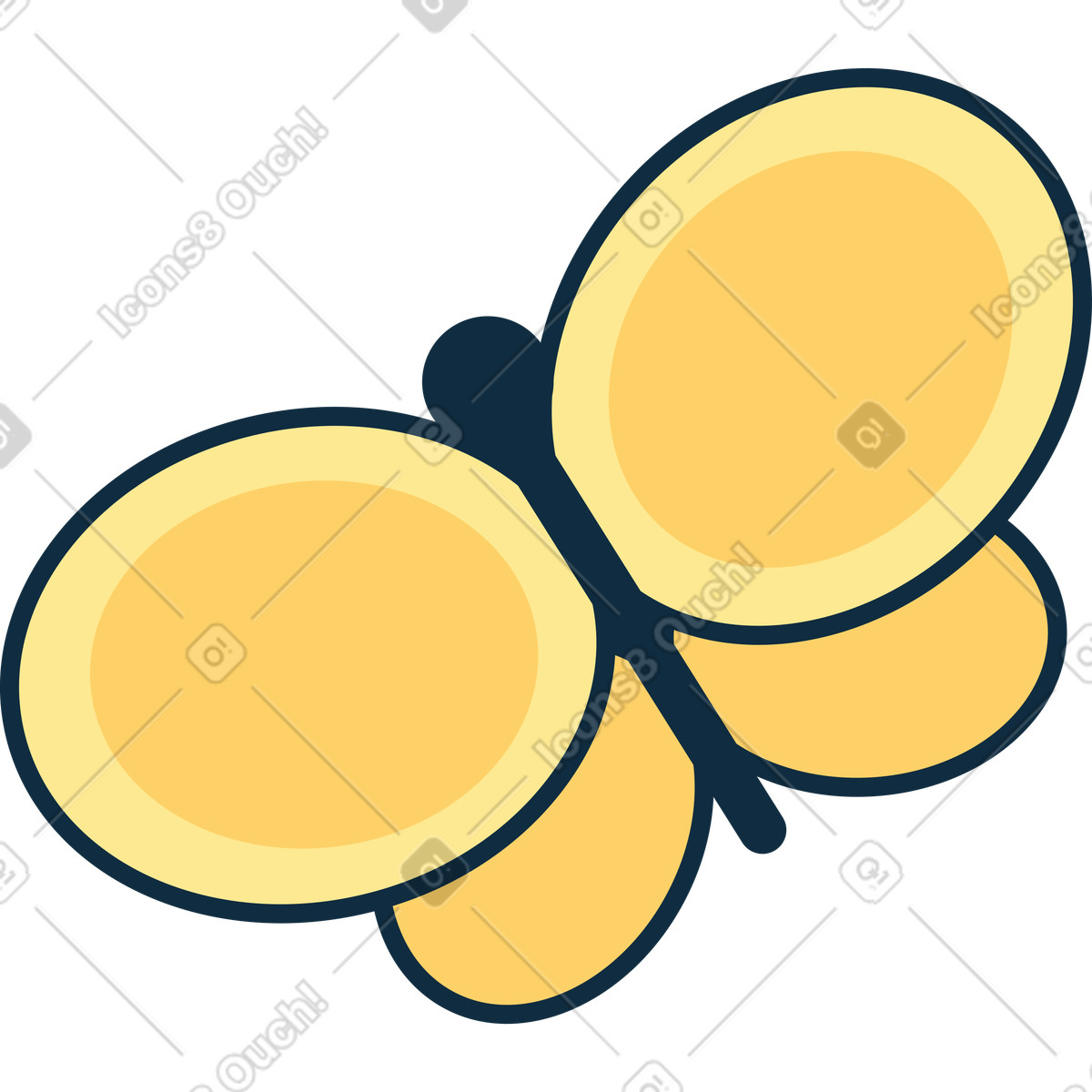 Yellow butterfly illustration in PNG, SVG