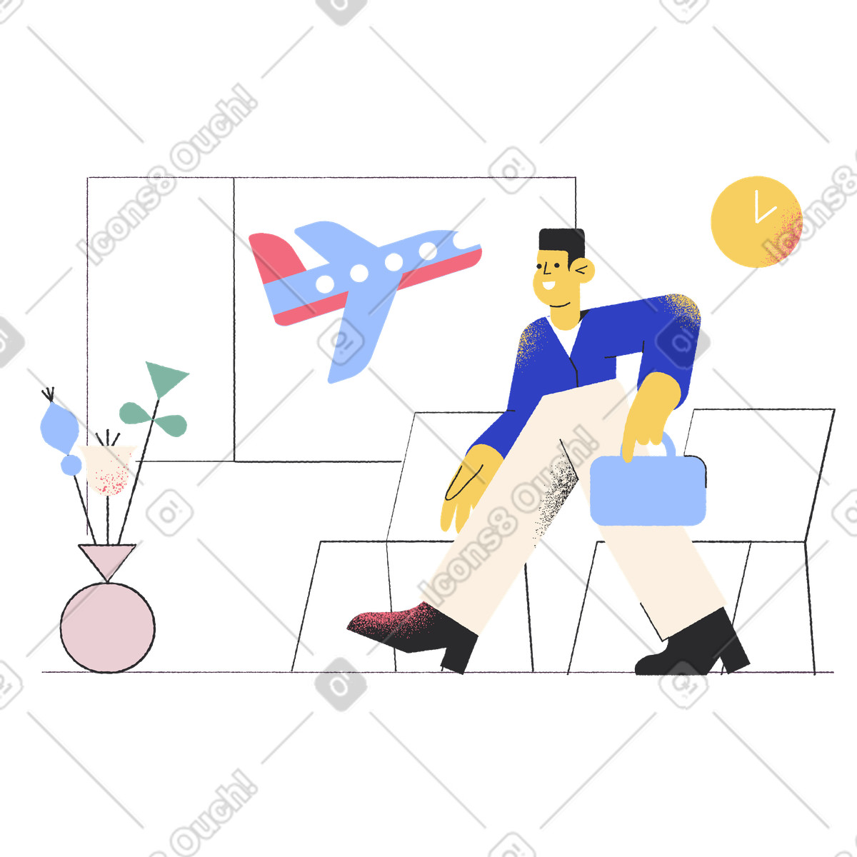 Ilustración Irse de vacaciones en estilo Pablo a descargar en PNG y SVG