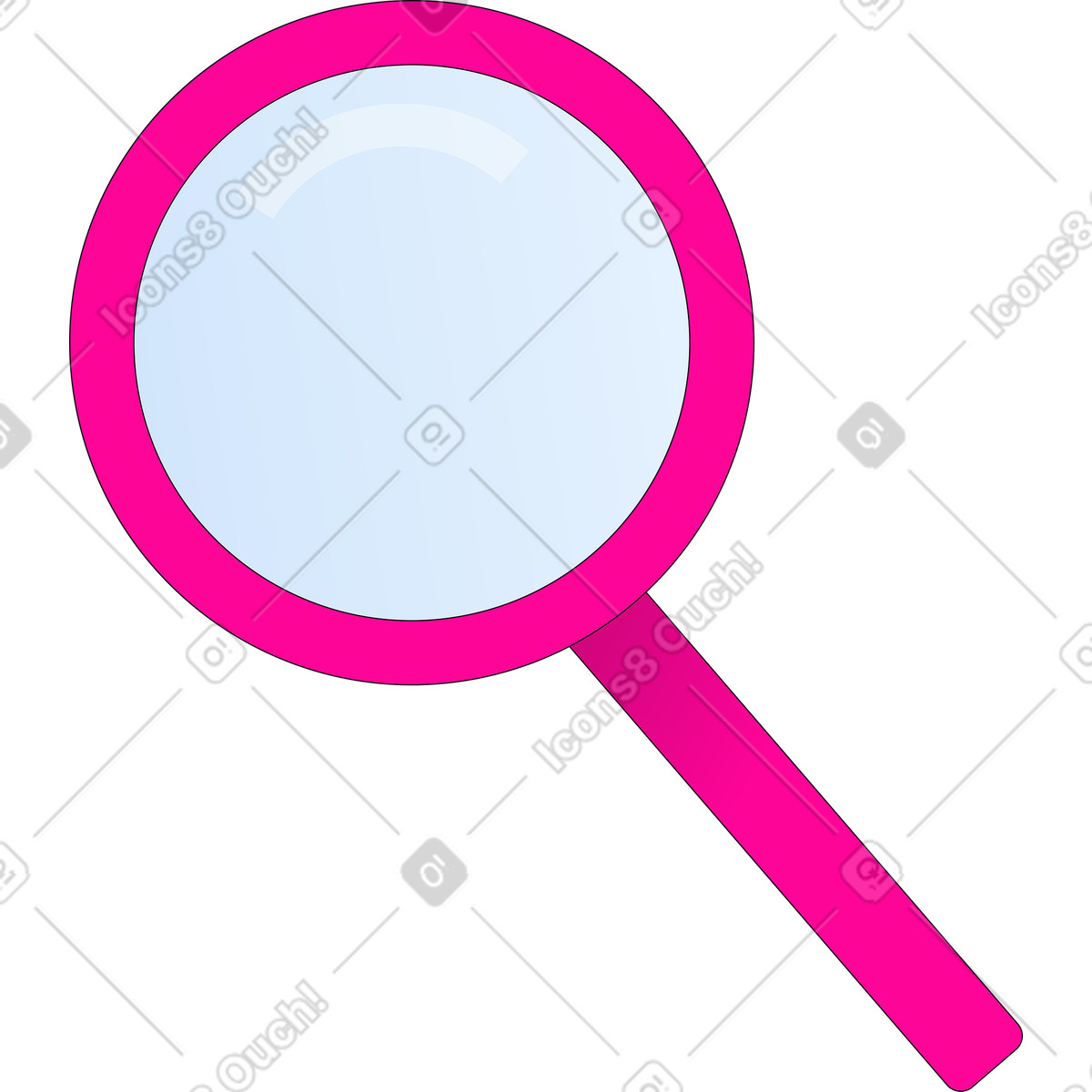 Ilustración Lupa en estilo Pop a descargar en PNG y SVG