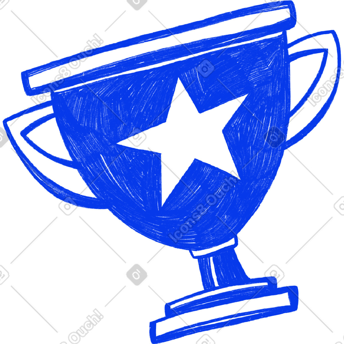 Иллюстрация Blue victory cup with a star in the center в стиле Biro — скачать в форматах PNG, SVG