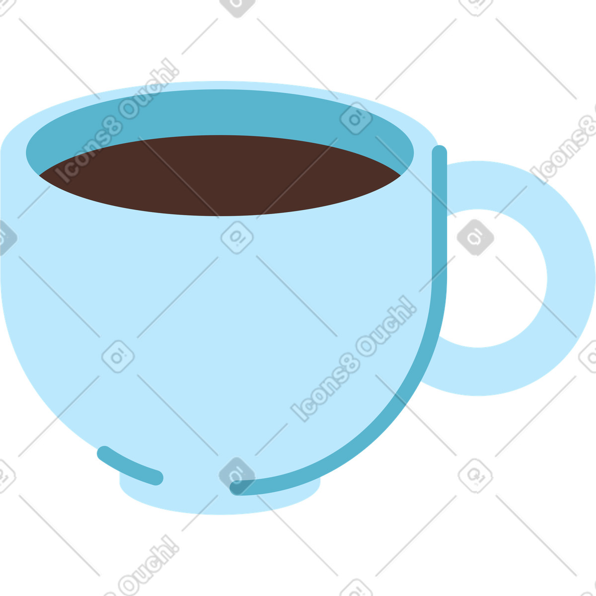 Coffee mug illustration in Fizzy style download in PNG, SVG