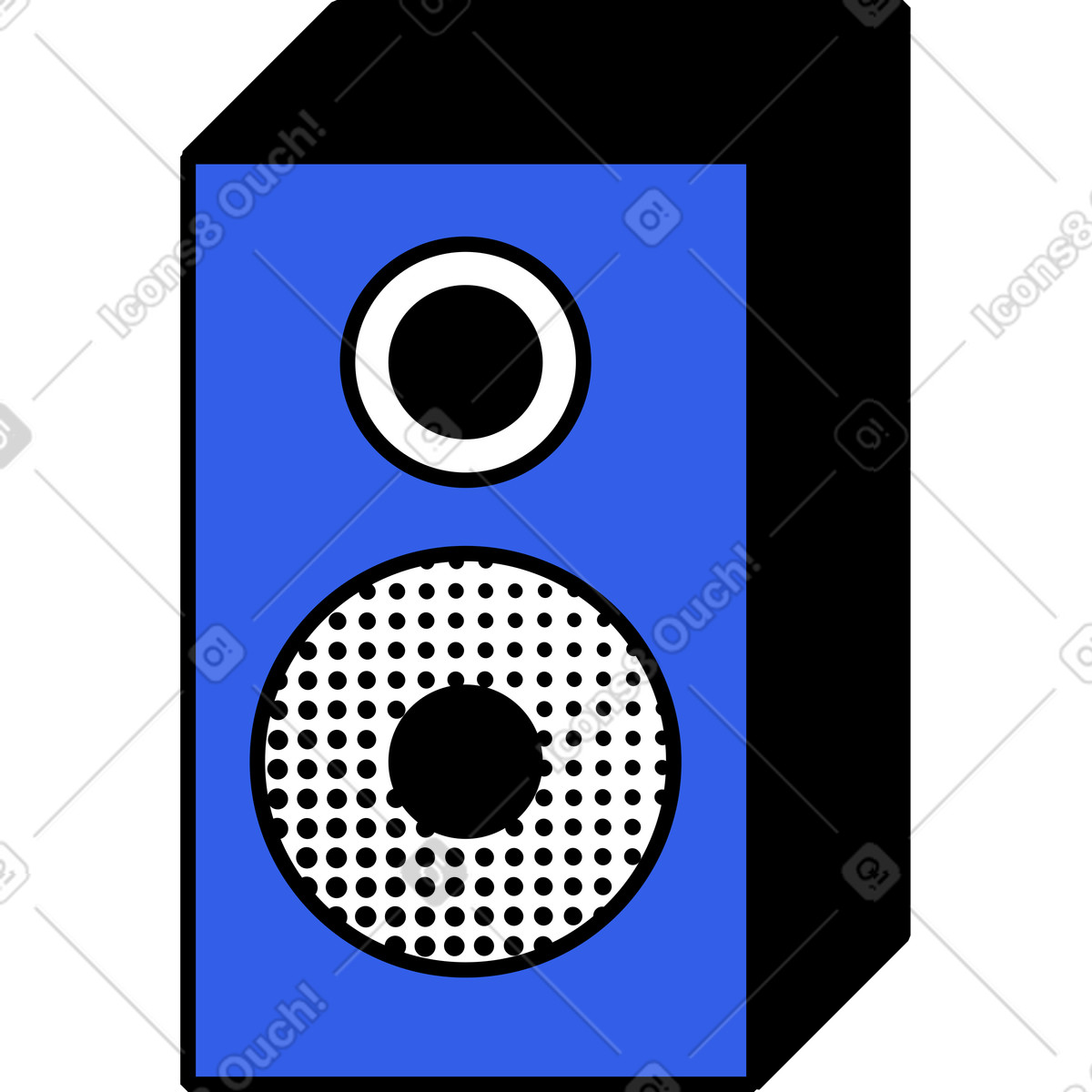Speaker illustration in Memphis style download in PNG, SVG