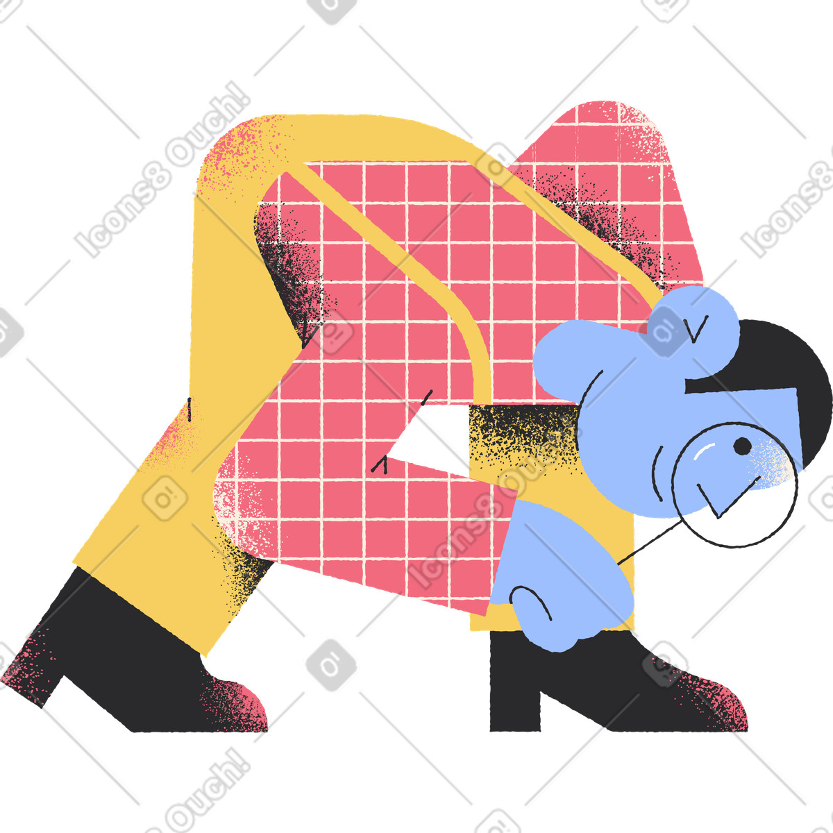 Mann mit lupe-Illustration im Pablo-Stil als Download in PNG, SVG