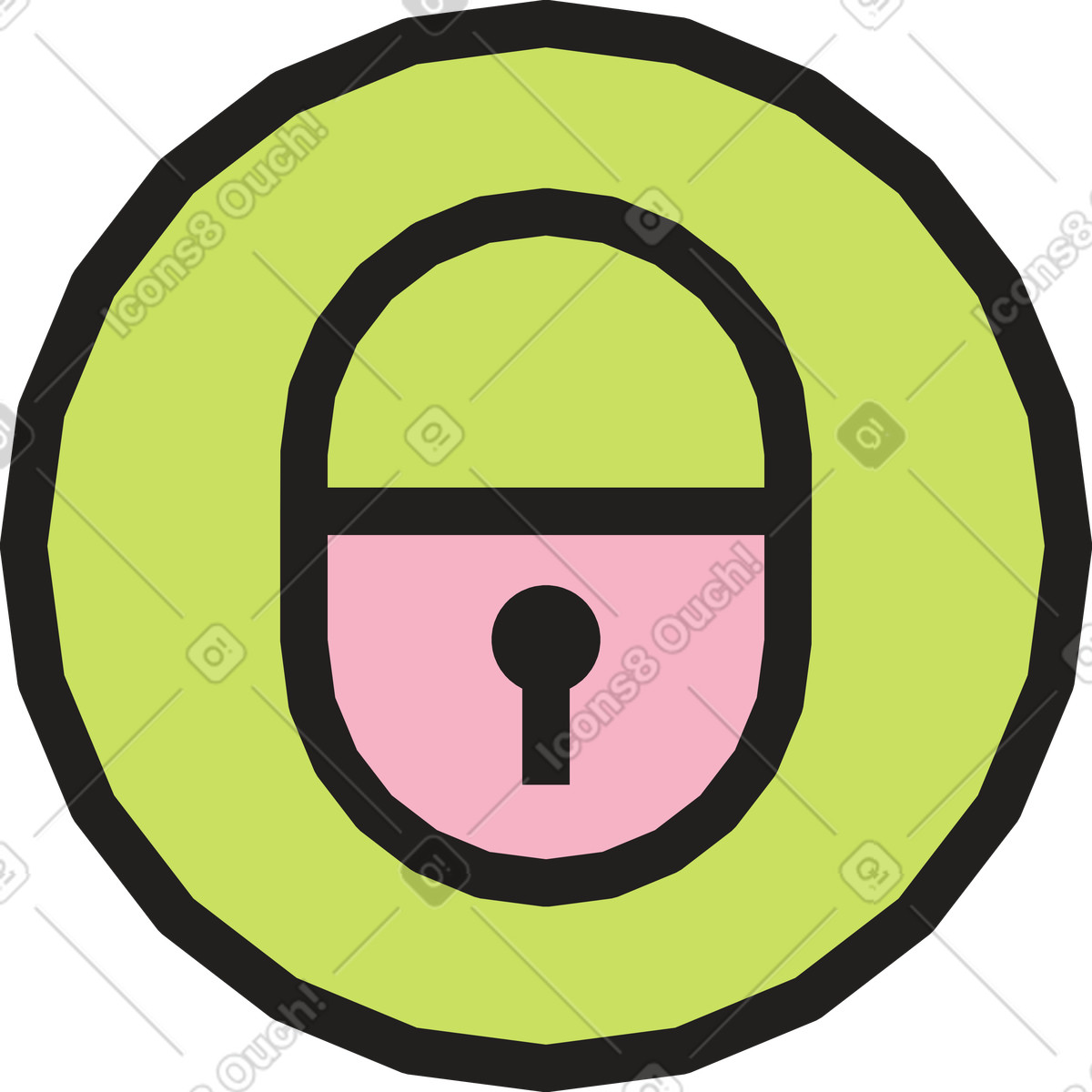 Geschlossenes schlosszeichen-Illustration im Dazzle-Stil als Download in PNG, SVG