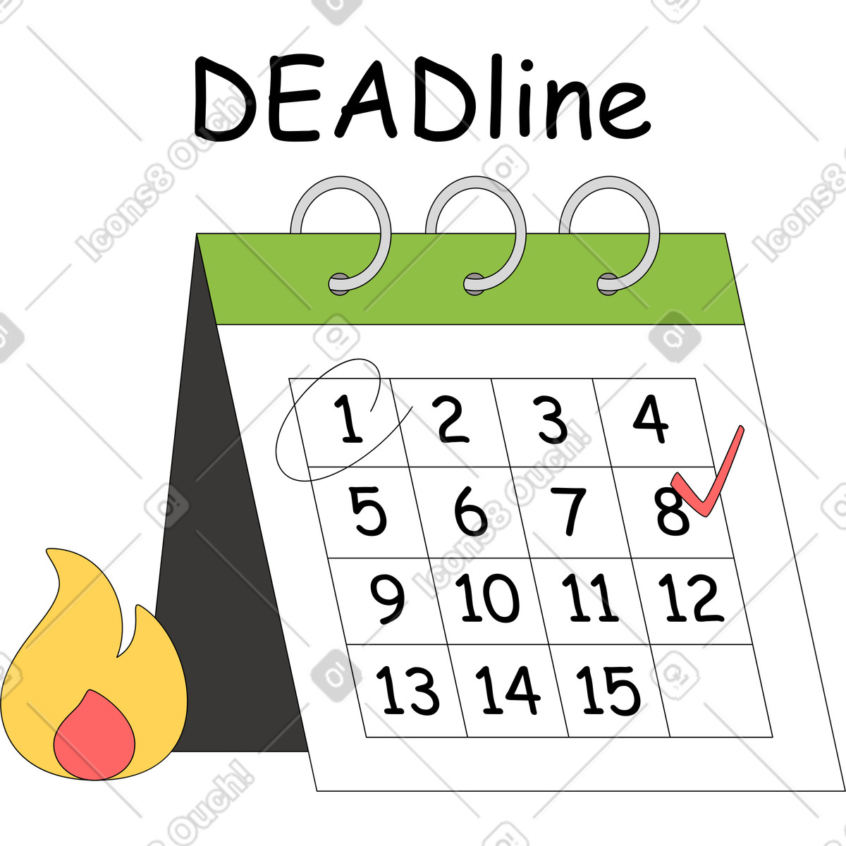 Ilustração de Calendário em no estilo Sitcom para baixar em PNG, SVG