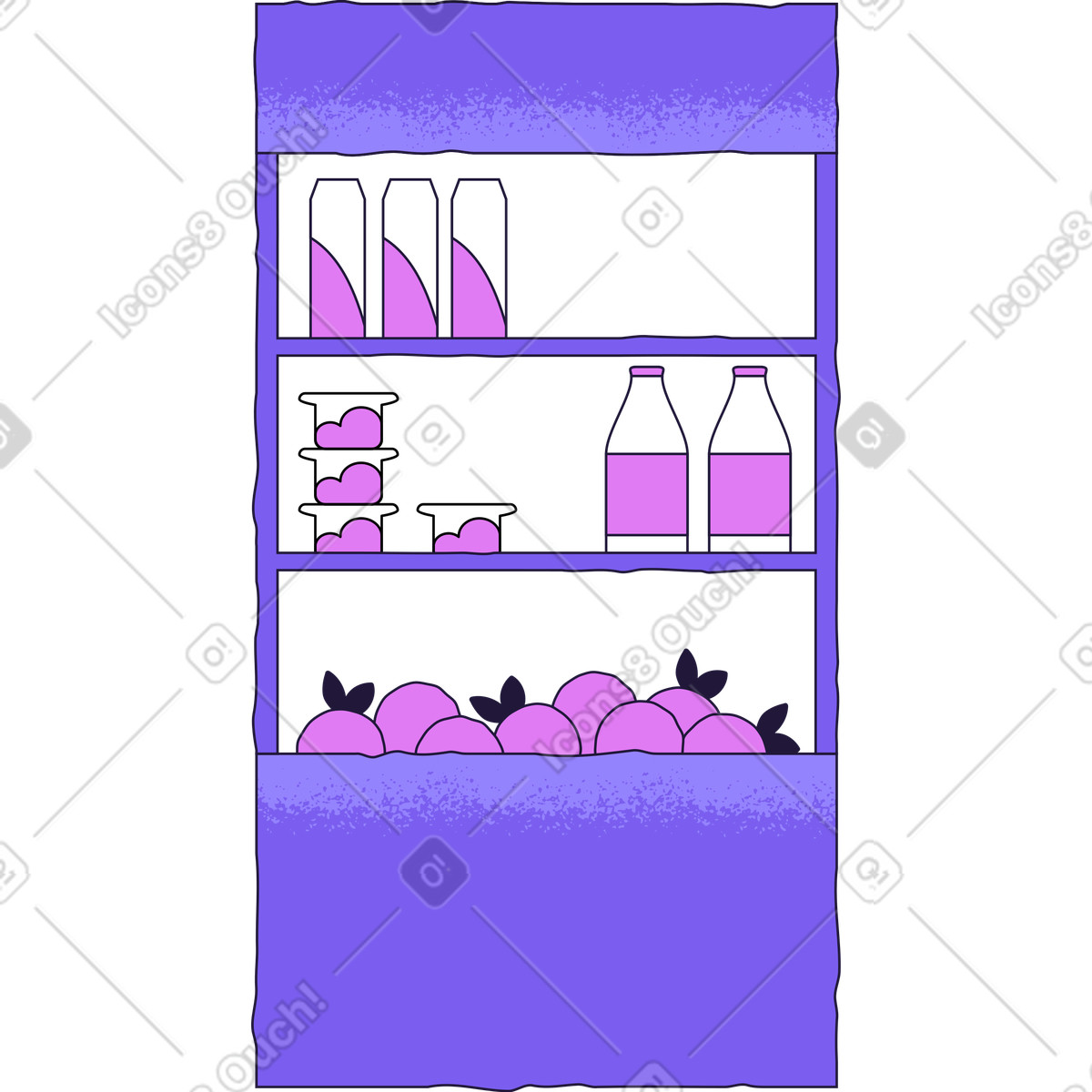 Store shelf illustration in Conifer style download in PNG, SVG