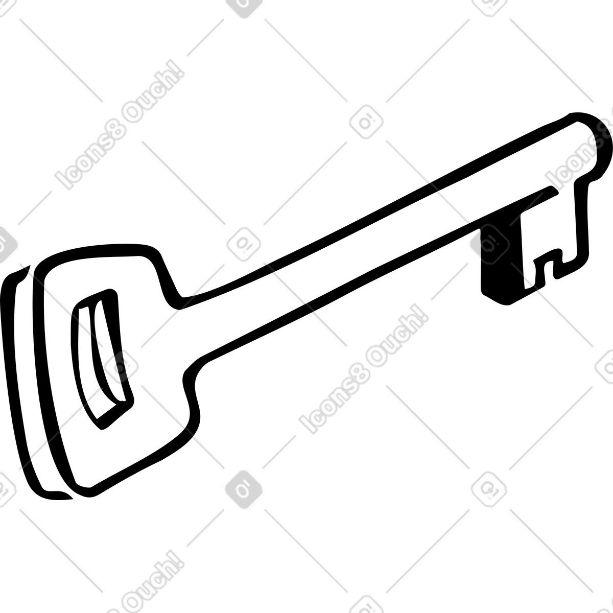 Key to the lock illustration in Line style download in PNG, SVG
