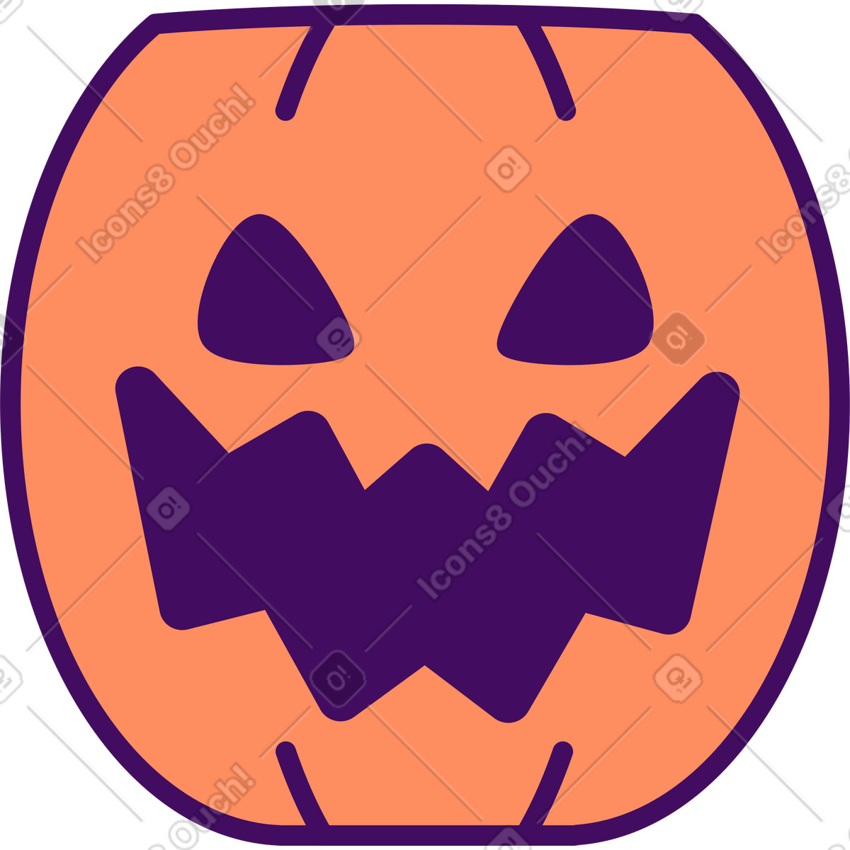 Illustration Citrouille sculptée dans le style Simplistic à télécharger aux formats PNG, SVG