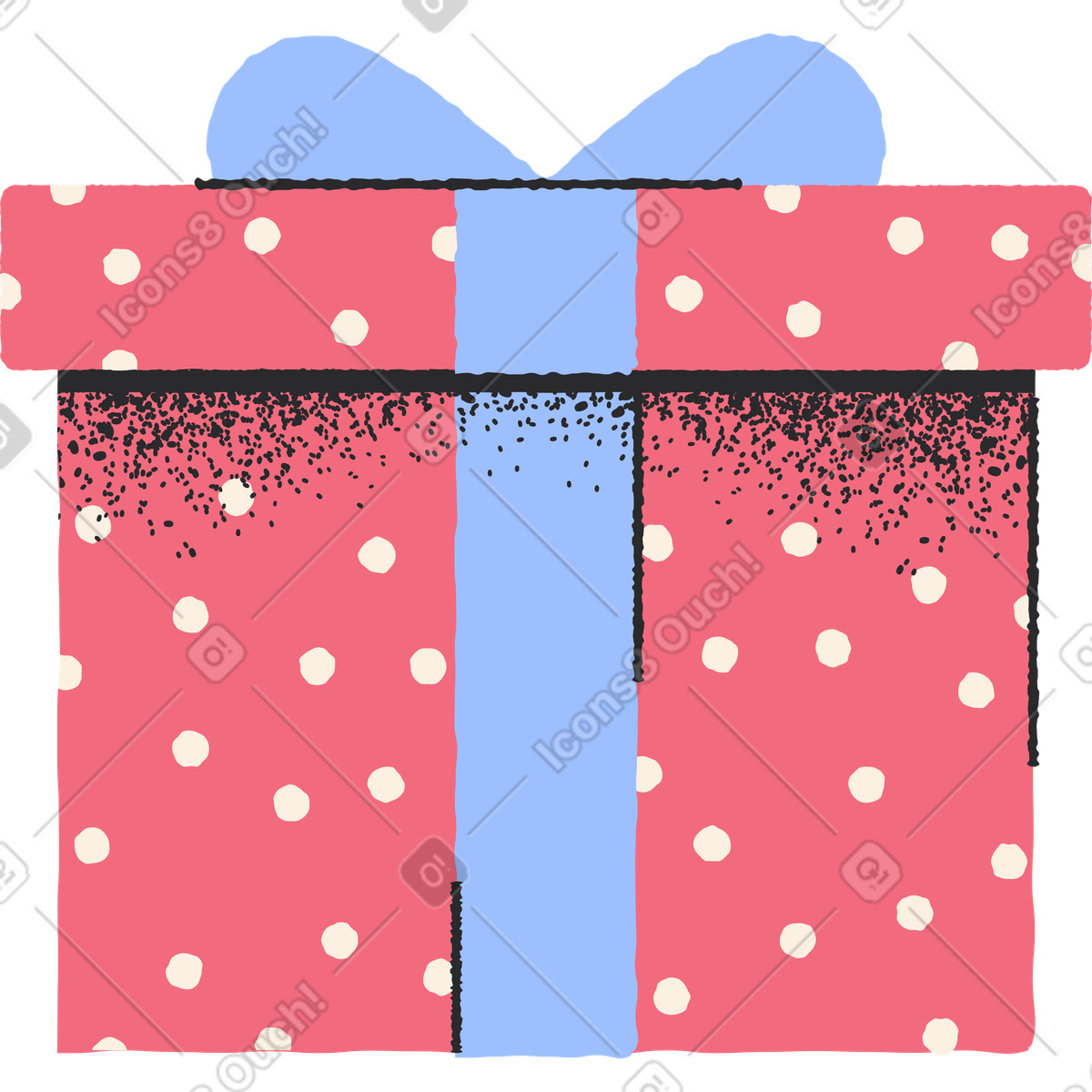 Illustration Gros cadeau rouge dans le style Pablo à télécharger aux formats PNG, SVG
