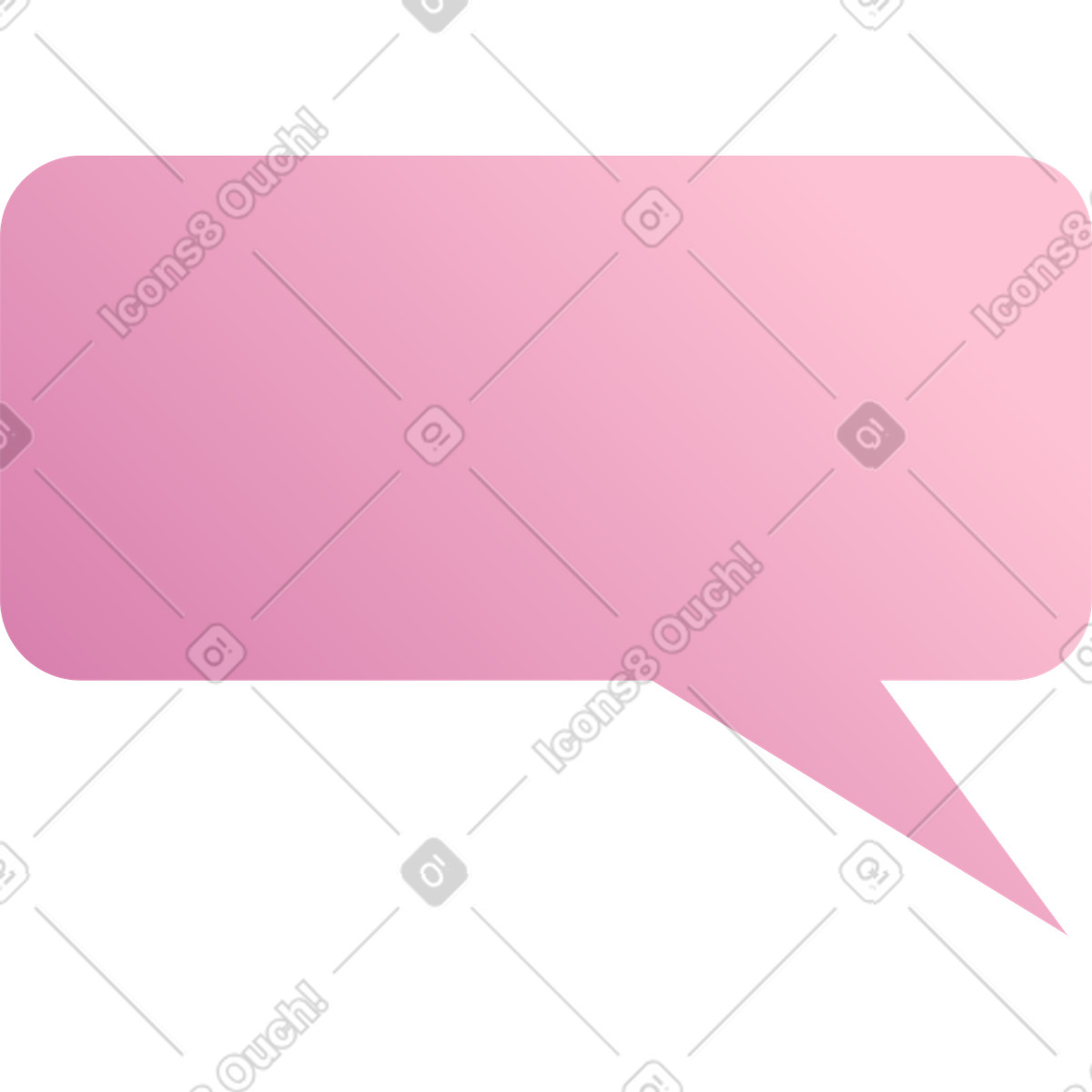 Ilustración Discurso de burbuja rosa rectangular en estilo Silky a descargar en PNG y SVG