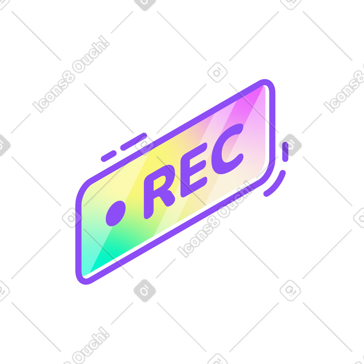 Aufnahmesymbol-Illustration im Holographic-Stil als Download in PNG, SVG